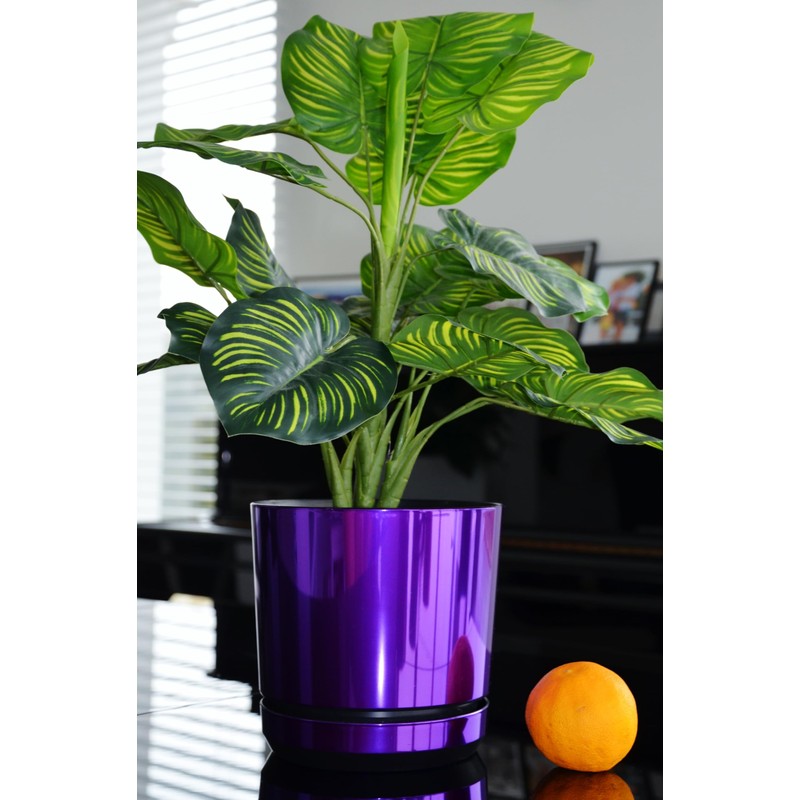 KERD Blumentopf 12 cm, Glänzendes Lila (086), elegant, dekorativ, luxuriös,