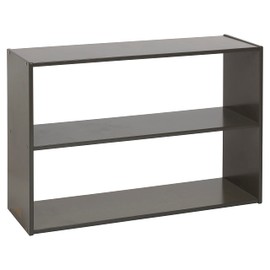 ECR4Kids Streamline 2-Shelf Storage Cabinet, 24in High, Double-Sided Display, Grey Wash