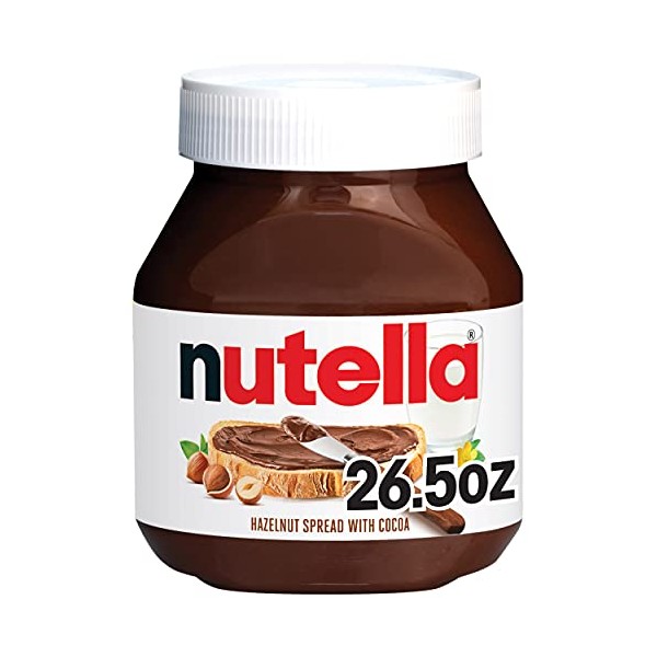 Nutella Hazelnut Spread with Cocoa for Breakfast, Great for Easter Baking, 26.5 oz Jar