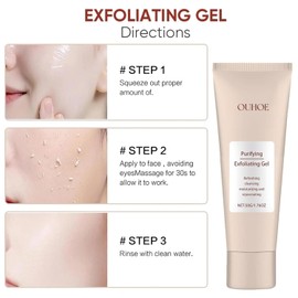 Purifying Exfoliating Gel,Facial Purifying Cleanser, Gel Scrub for Face,Gentle Exfoliating Facial Cleanser for All Skin Types(2pcs)