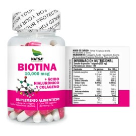 Biotina, 500 Cápsulas (5 Frascos 100 Cap C/u)
