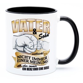 Vater und Sohn nicht immer einer Meinung Tasse Geschenk stolzer bester Papa Welt Geburtstag Geschenkidee Vatertagstasse Valentinstag Geburtstagsgeschenk Vatertagsgeschenk Ideen Keramik 330 ml