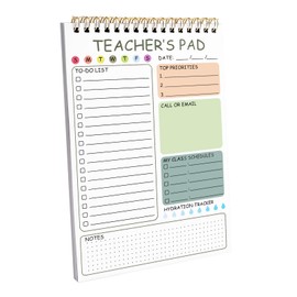 Teacher To Do List Notepad, 8.3x5.8 Inch Teacher Notepad, Spiral Checklist Notebook for Class Schedules, Daily Planner, School Tasks and Goal Setting (Green)
