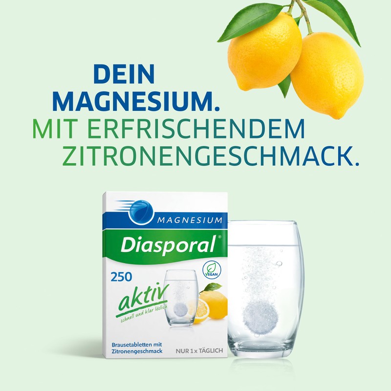 Magnesium-Diasporal 250 aktiv, Brausetabletten: 250 mg Magnesium pro Tablette, 20