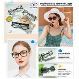 OCCI CHIARI Blue Light Blocking Photochromic Reading Glasses 1.5 Large Sunglasses Readers(1.0 1.5 2.0 2.5 3.0 3.5 4.0)