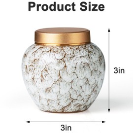 Small Urns for Human Ashes Keepsake,Handmade Mini Cremation Urn for Human Pet Ashes,Ceramic Urns with Metal Screw Lid,Hold Ashes Up to 10 Cubic Inches(White)
