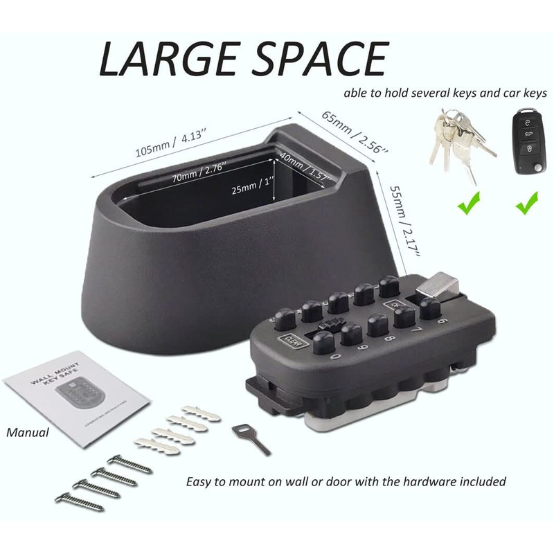 Votmores Key Lock Box for House Key, Lock Box with