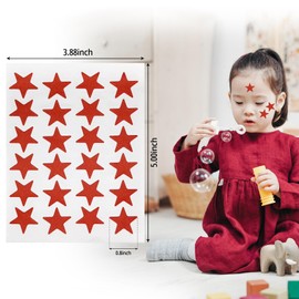 0.8" Diameter Red Star Stickers - 720 Pcs, 30 Sheets - Reward Stickers for Children, Ideal for Reward Charts and More (720 Pieces, Red)