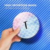 1 x Round Coaster - Letter T Mermaid Scales Fish
