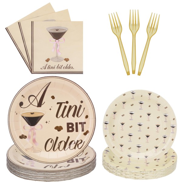 Martini Bow Party Plates Supplies, A Tini Bit Older Birthday