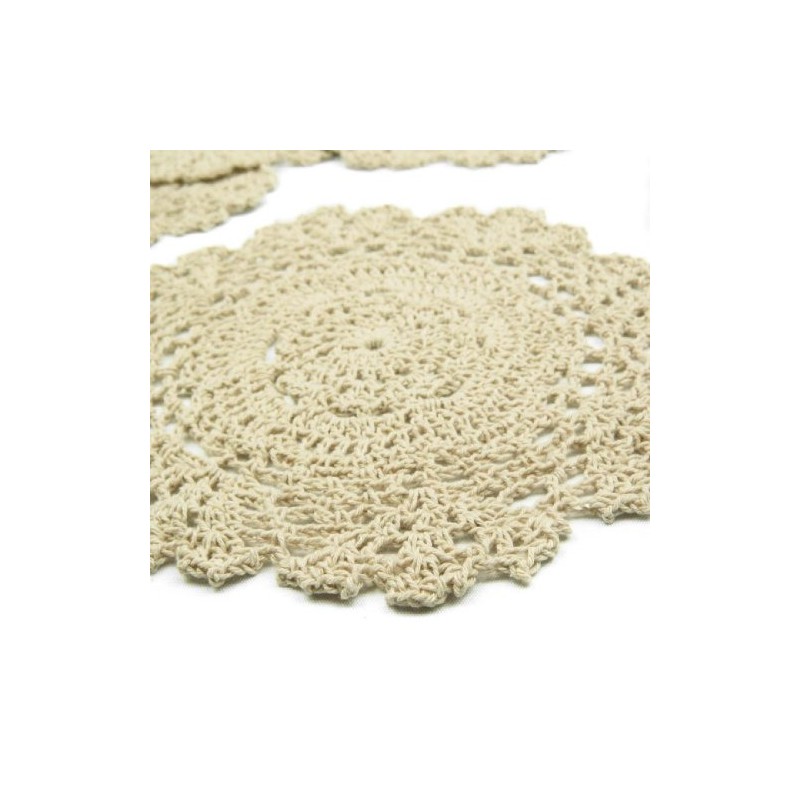 kilofly Crochet Cotton Lace Table Placemats Doilies Value Pack, 4pc,