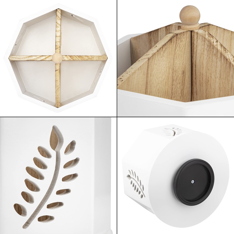 ONVAYA® Wooden Desk Organiser, Leaf Design, Pen Holder for Desk,