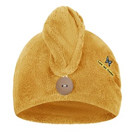 Quick Dry Hair Turban Towel Wrap for Women Girls Super Absorbent Hair Drying Cap Towels Wrap with Button Soft Velvet Head Towel Cap Hat Bath Shower Towel Wrap for Long Short Curly Straight Hair