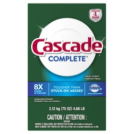 Cascade Complete Powder Dishwasher Detergent, Fresh Scent, 75 Oz