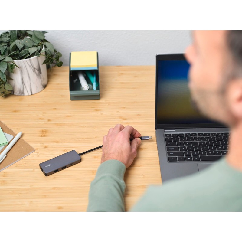 Trust Dalyx USB C Adapter 6-in-1, USB-C Hub with 4K