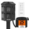 Outdoor Power Strip with 25FT Extension Cord, 100FT Remote Control,