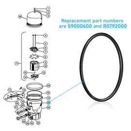4 pcs 59000600 / R0792000 for Pentair FNS Plus Pool Spa Jandy Zodiac DE Filter Seals Compatible with Pentair NFS Plus Pool Filters and Jandy Zodiac CL DEV Series O-Rings