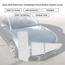 TUCKBOLD Gear Shift Electronic Handbrake Panel Button Switch Cover for A5 A4L 2020-2024 Center Console Interior Trim Button Cap Decor Silver Tone 1 Set