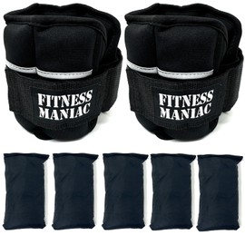 Adjustable Ankle Weights Set for Men & Women - 1 Pair 10 lbs Total Weight, 1-5 lbs Per Ankle, Leg Weight Straps for Gym, Fitness, Workout, Walking, Jogging (Black)