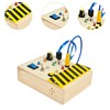 MagiDeal Wooden Busy Board with LED Lamp Switch Light, Wooden