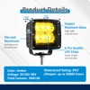 Wsays 2PCS LED Amber Light Pods & Ditch Hood Hinge