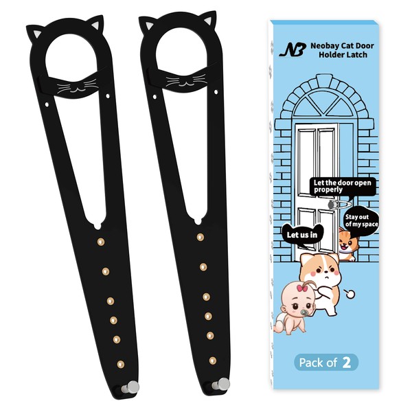 Neobay Cat Door Latch with Stabilizer, 7 Sizes Adjustable Cat