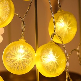 Lemon String Lights, Merdeco 10ft 20 LED Plug in Lemon String Lights Warm White Fairy Lights for Birthday Party Wedding Home Decoration