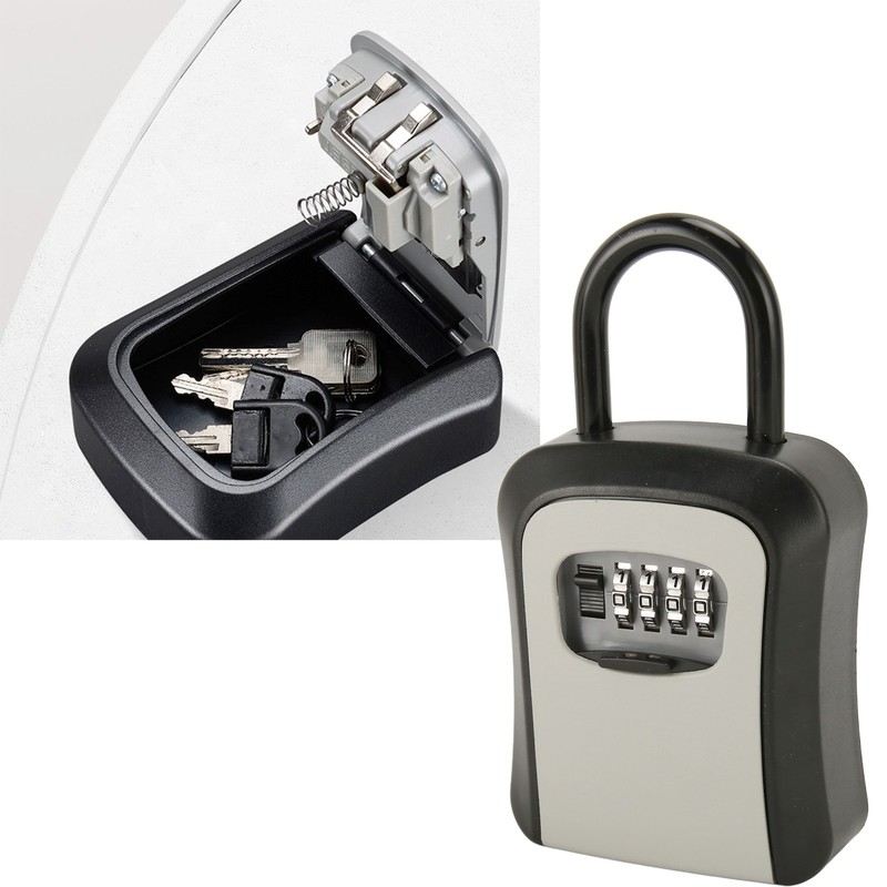 Wall Mounted Key Lock Box Resettable Code Safe Portable Combination