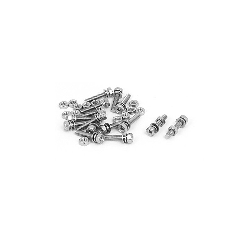 Sourcingmap M4 x 20mm 304 Stainless Steel Phillips Hex Head