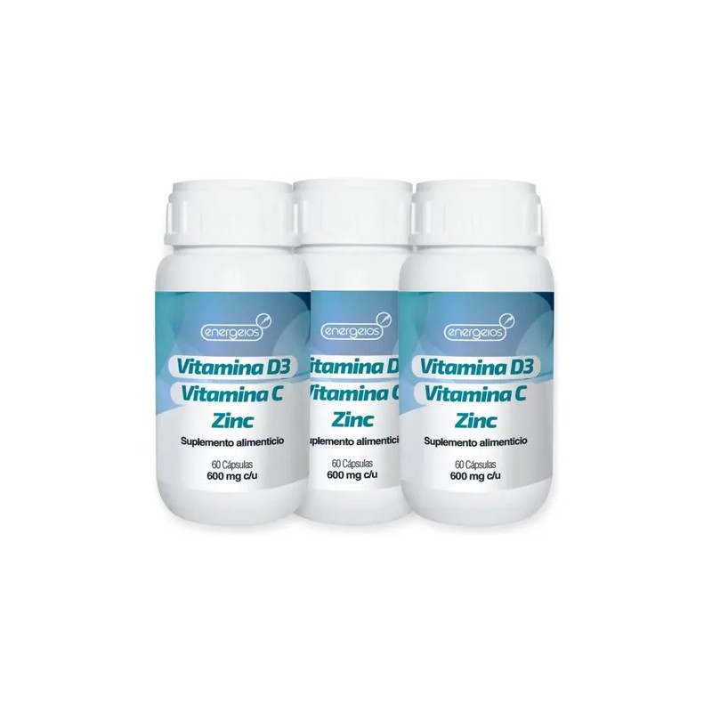 Pack de Suplemento Vitamina C, D3 y Zinc para Inmunidad