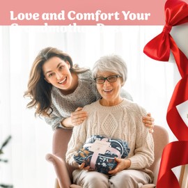 Gifts for Grandma Blanket for Grandma, Best Grandma Gifts from Grandkids, Grandma Birthday Gifts from Grandchildren, Gifts for Grandmother 65”x50” (Gray Flowers)