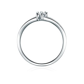 Trilani Women's Engagement Ring Sterling Silver with White Zirconia in Brilliant Cut - Solitaire Ring with Stone Wedding Ring for Wedding, Silver, Cubic Zirconia