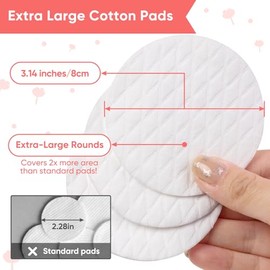 ICOTLE Rondas de algodón extra grandes, diámetro 3.14 pulgadas, almohadillas de algodón 100% puro, suaves y sin pelusas, para quitar maquillaje, esmal