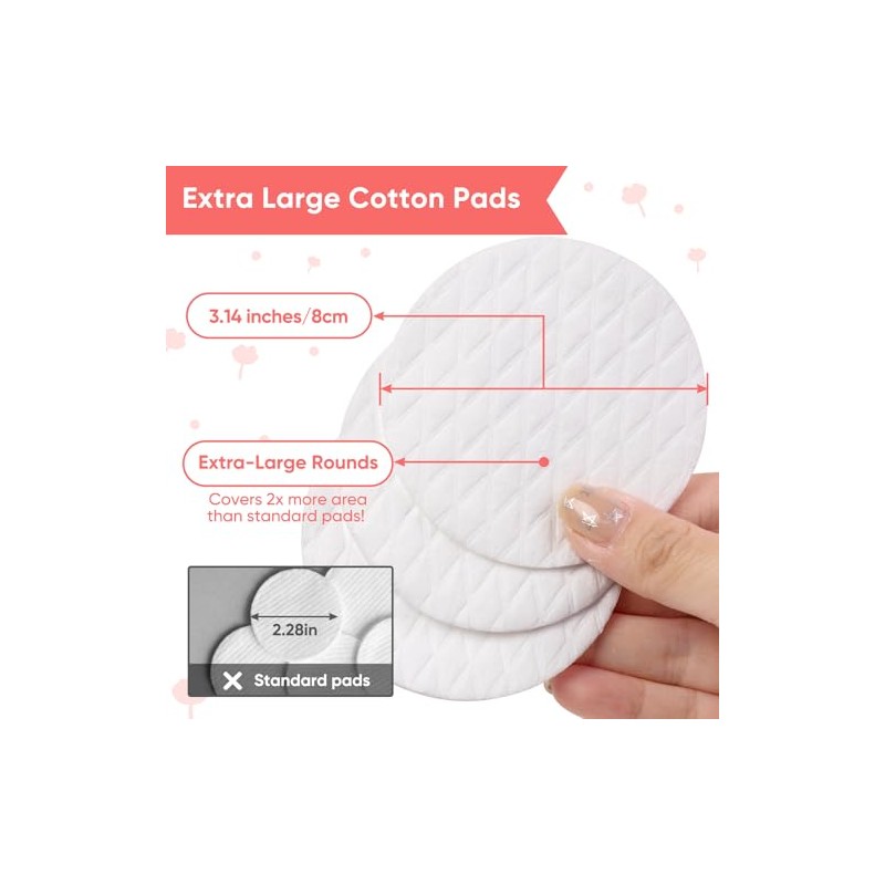 ICOTLE Rondas de algodón extra grandes, diámetro 3.14 pulgadas, almohadillas