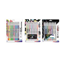 Sparkle Solar Pop (K96PABP8M), Milky Pop (K98PABP8M) and Sparkle Pop (K91PABP8M) Neon Gel Pen, 0.6mm Fine Line, Sold as 24 Pack, Assorted Colors by Pentel