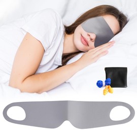 FRESHME Lightweight Ear Hanging Sleep Mask - Zero Pressure Blockout Comfortable Sleep Blindfold with Elastic Loops, Thin Sleeping Mask Head Cushion for Side Sleeper, includes Earplugs