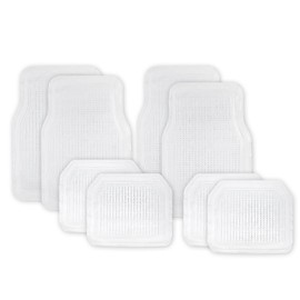 ZONETECH All Weather Full Rubber Clear Car Interior Floor Mats – 4-Piece Set Clear Heavy Duty Car Interior Floor Mats (2 Pack)