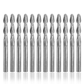 Afunta 12 Pcs 3.175mm 2mm Cutting Dia Tungsten Steel Ball End Mill 17mm Flute Length