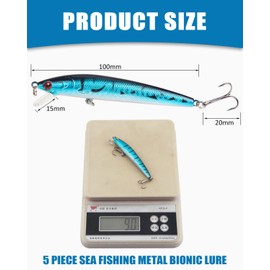 KGDUYC 5 pieces fishing lure, large fishing bait set, trout bait, fishing lure for predatory fish, fishing for pike, perch, zander, wobbler, artificial bait set, perch bait, zander wobbler, artificial