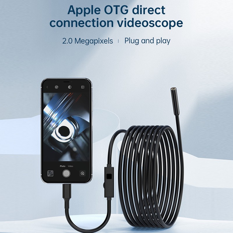 Endoscope Camera with Light 5MP HD IP67 Waterproof Sewer Inspection