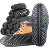 X-Large 50 Pack Shoe Covers Disposable Non-Slip, Black Non-Woven Fabric