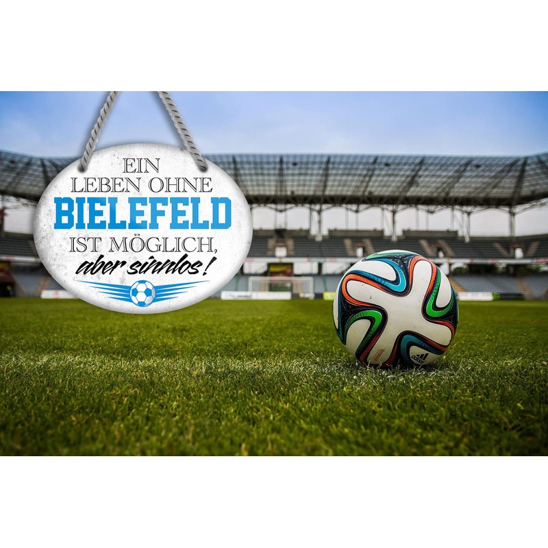 schilderkreis24 Tin Sign Football Sign "Ein Leben ohne Bielefeld ist