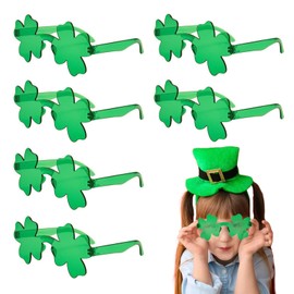 CHEUNGHAO 6-Pack St. Patrick’s Day Shamrock Sunglasses - Irish Four-Leaf Clover Glasses for Kids & Adults
