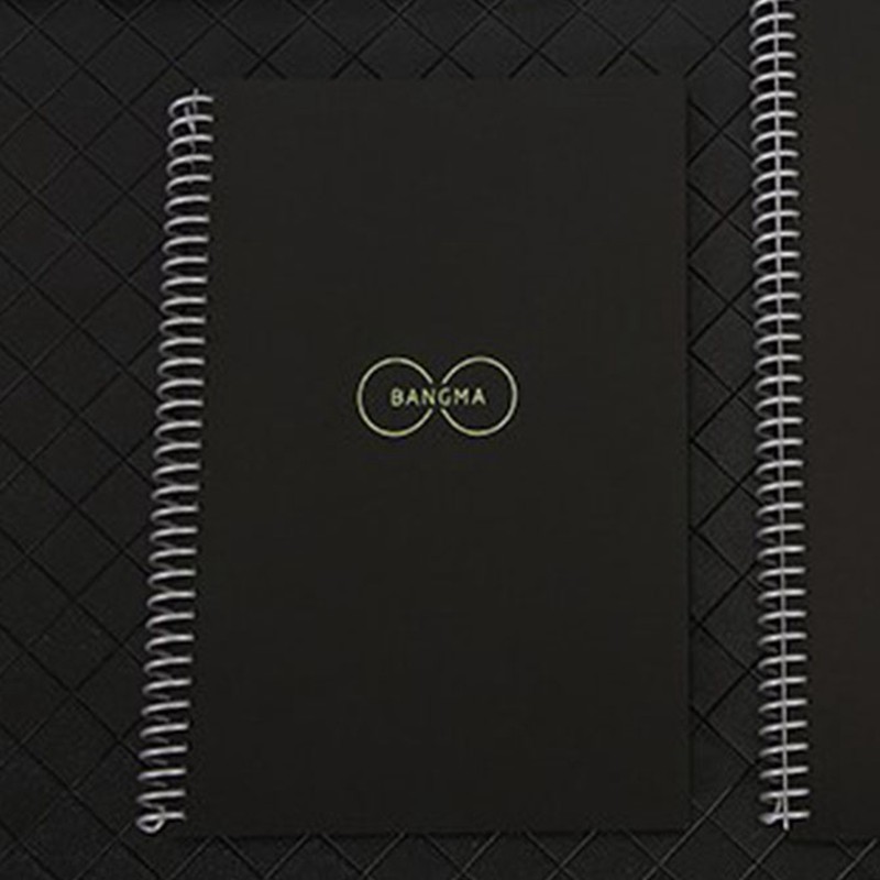 Notebook B5 Black Round Sign Circle Line Design Portable PP