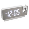Projection Alarm Clock USB Rechargeable White Light Snooze Function Adjustable