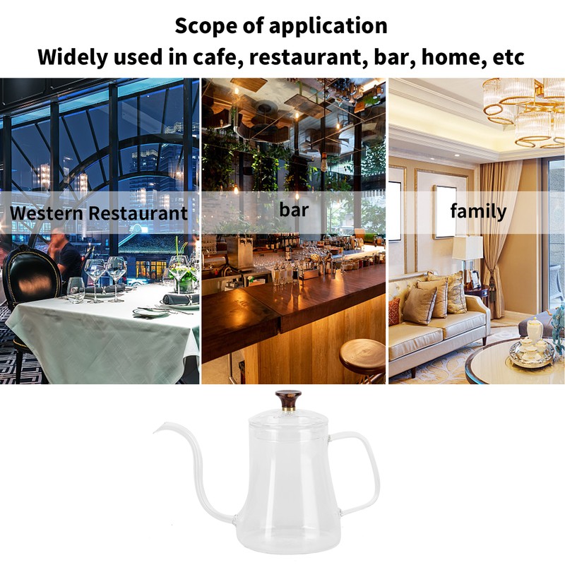 Glass Coffee Pot Swan Neck Thin Mouth Kettle HandMade Coffee