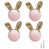 Evionlin 4 pcs Pink Rabbit Cute Cartoon Ceramic Cabinet Handles