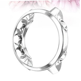 LABRIMP Electroplated Watch Case Protective Cover Frame for Smartwatch Flexible TPU Material Scratch-Resistant Easy Access to Controls Silver