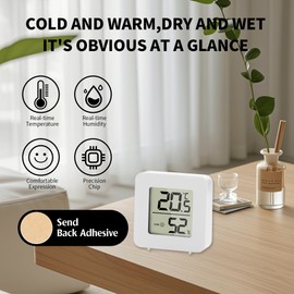 Set of 4 Digital Thermometer Hygrometer with LCD Display Hygrometer Indoor Humidity Meter Digital High Accuracy Temperature Sensor for Baby Room Living Room Office
