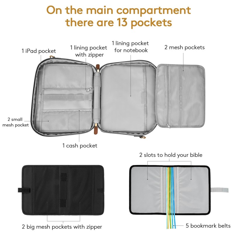 Bible Cover for Women – Large Bible Case with Zipper,